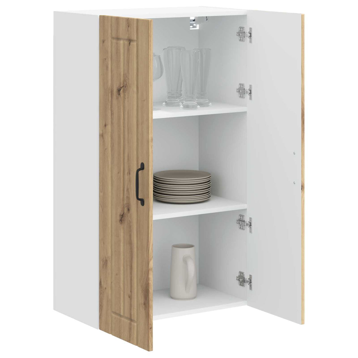 Vidaxl wandkast lucca artisanaal eiken 60 x 31 x 100 cm bewerkt hout