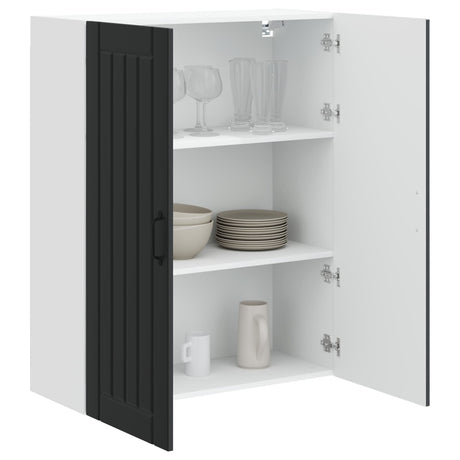 Vidaxl wandkast lucca zwart 80 x 31 x 100 cm bewerkt hout