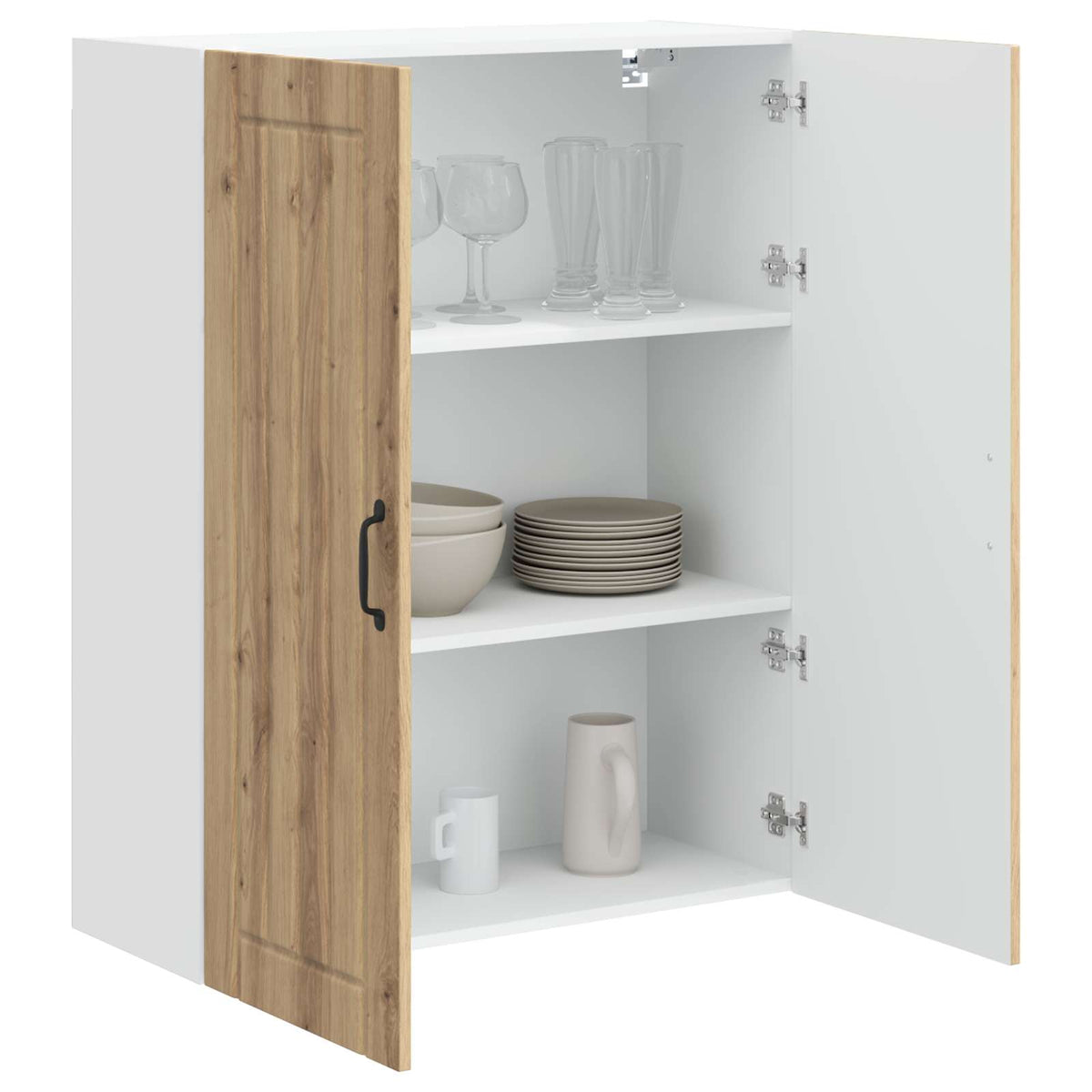 Vidaxl wandkast lucca artisanaal eiken 80 x 31 x 100 cm bewerkt hout