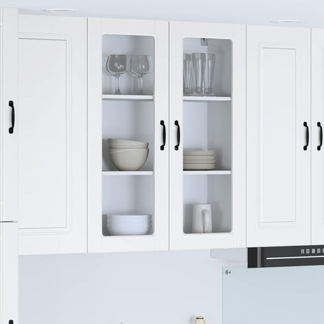 Vidaxl wandglas cabinet lucca wit 80 x 31 x 100 cm bewerkt hout