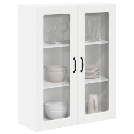 Vidaxl wandglas cabinet lucca wit 80 x 31 x 100 cm bewerkt hout
