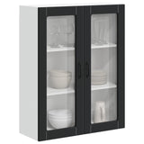 Vidaxl wandglas cabinet lucca zwart 80 x 31 x 100 cm bewerkt hout