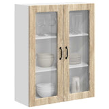 Vidaxl wandglas cabinet lucca sonoma eiken 80 x 31 x 100 cm