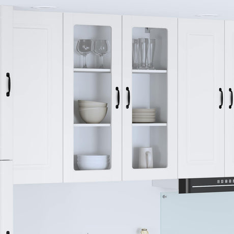 Vidaxl wandglas cabinet lucca hoogglans wit 80 x 31 x 100 cm