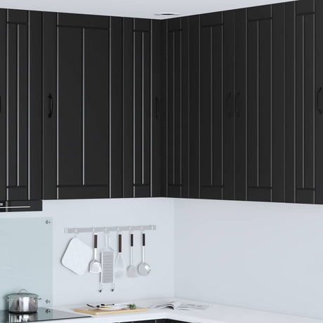 Vidaxl wandhoekkast lucca zwart 57 x 57 x 100 cm bewerkt hout