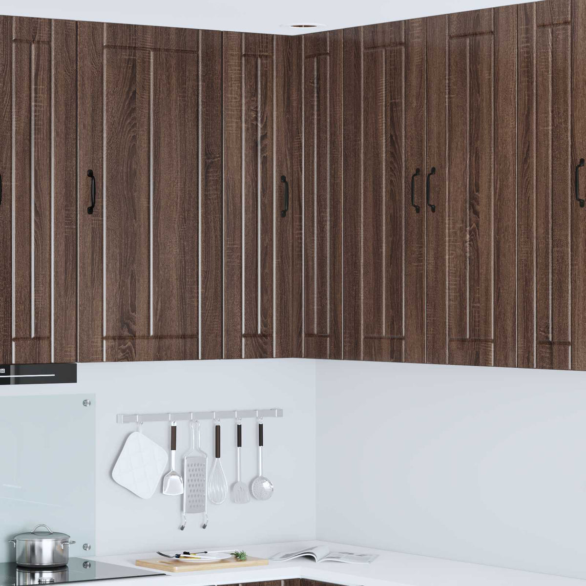 Vidaxl wandhoekkast lucca bruin eiken 57 x 57 x 100 cm bewerkt hout