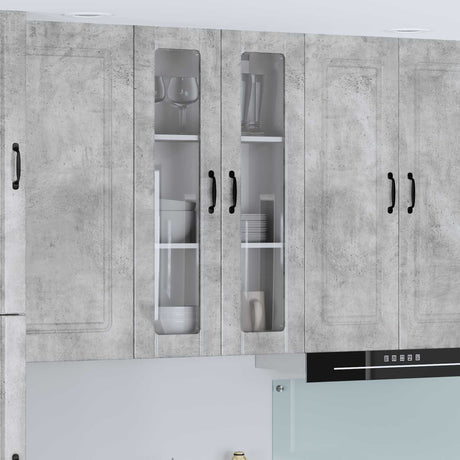 Vidaxl wandglas cabinet lucca betongrijs 60 x 31 x 100 cm bewerkt hout