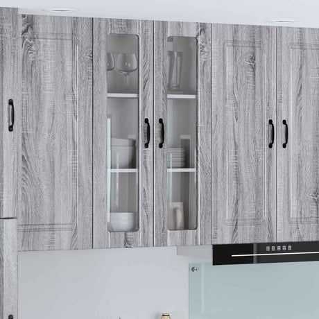 Vidaxl wandglas cabinet lucca grijs sonoma 60 x 31 x 100 cm