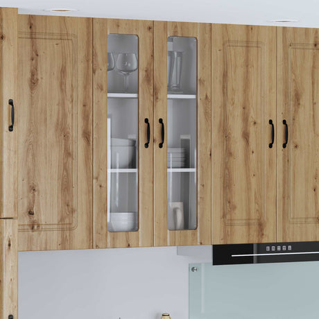 Vidaxl wandglas cabinet lucca artisanaal eiken 60 x 31 x 100 cm
