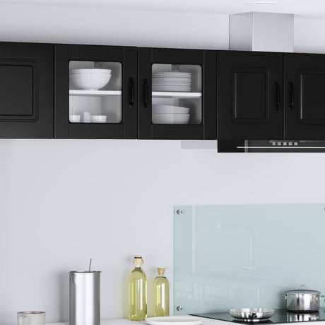 Vidaxl wandglas cabinet porto zwart 40 x 31 x 40 cm bewerkt hout