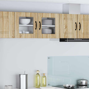 Vidaxl wandglas cabinet porto 2 st sonoma eiken bewerkt hout
