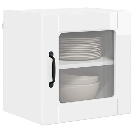 Vidaxl wandglas cabinet porto hoogglans wit 40 x 31 x 40 cm
