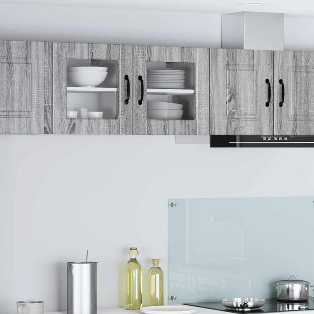 Vidaxl wandglas cabinet porto grijs sonoma 40 x 31 x 40 cm