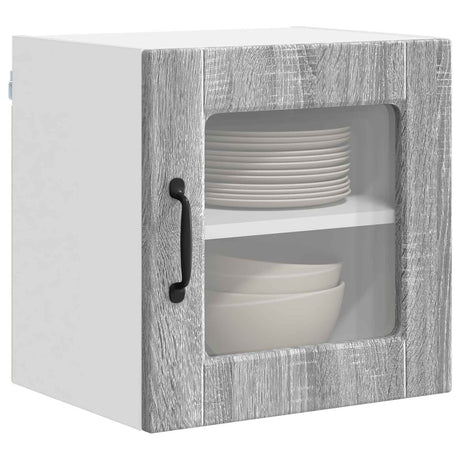 Vidaxl wandglas cabinet porto grijs sonoma 40 x 31 x 40 cm