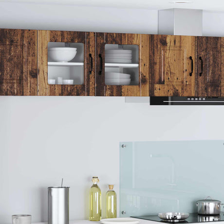Vidaxl wandglas cabinet porto oudhout 40 x 31 x 40 cm bewerkt hout