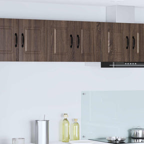 Vidaxl wandkast porto 2 st bruin eiken bewerkt hout