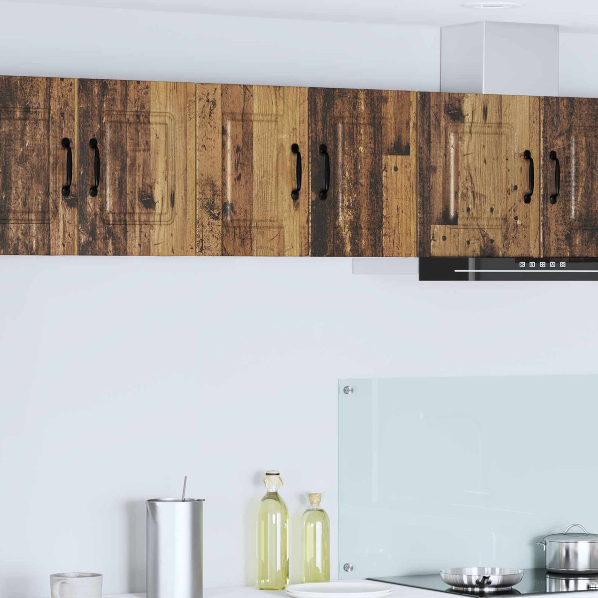 Vidaxl wandkast porto 2 st oudhout bewerkt hout