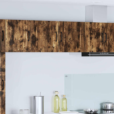 Vidaxl wandkast porto 2 st gerookt eiken bewerkt hout
