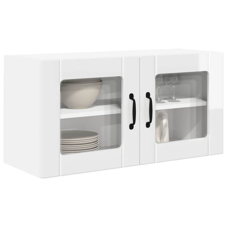 Vidaxl wandglas cabinet porto hoogglans wit 80 x 31 x 40 cm