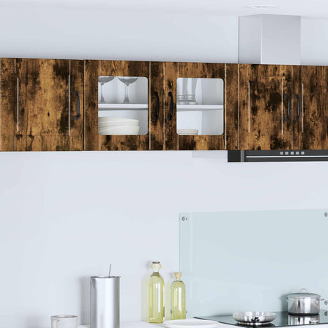 Vidaxl wandglas cabinet porto gerookt eiken 80 x 31 x 40 cm