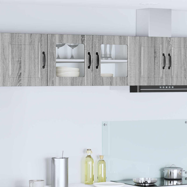 Vidaxl wandglas cabinet porto grijs sonoma 80 x 31 x 40 cm