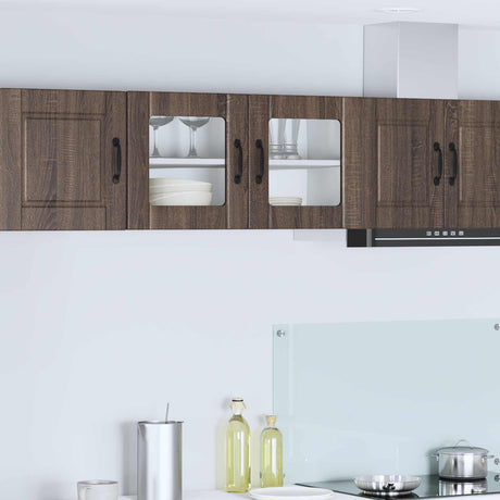 Vidaxl wandglas cabinet porto bruin eiken 80 x 31 x 40 cm bewerkt hout