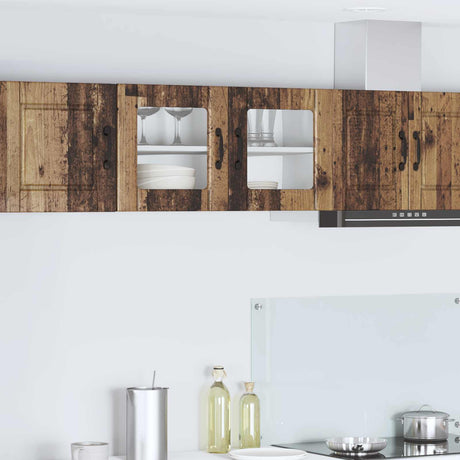 Vidaxl wandglas cabinet porto oudhout 80 x 31 x 40 cm bewerkt hout