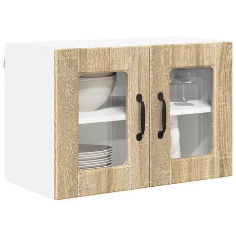Vidaxl wandglas cabinet porto sonoma eiken 60 x 31 x 40 cm