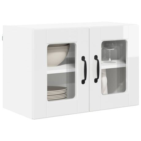 Vidaxl wandglas cabinet porto hoogglans wit 60 x 31 x 40 cm