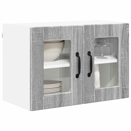 Vidaxl wandglas cabinet porto grijs sonoma 60 x 31 x 40 cm