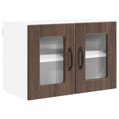 Vidaxl wandglas cabinet porto bruin eiken 60 x 31 x 40 cm bewerkt hout