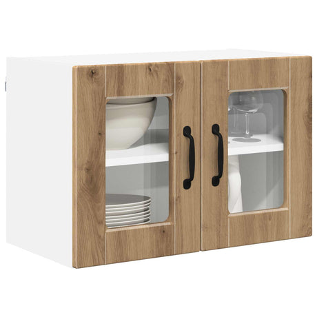 Vidaxl wandglas cabinet porto artisan eiken 60 x 31 x 40 cm