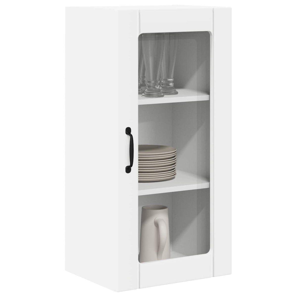 Vidaxl wandglas cabinet porto wit 40 x 31 x 80 cm bewerkt hout