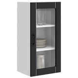 Vidaxl muurglas cabinet porto 2 st zwart bewerkt hout