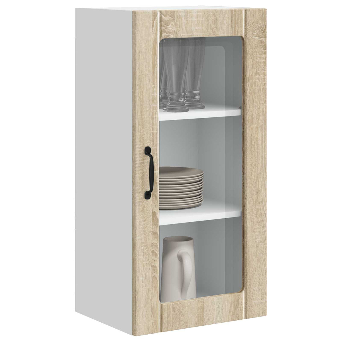 Vidaxl wandglas cabinet porto sonoma eiken 40 x 31 x 80 cm