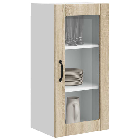 Vidaxl wandglas cabinet porto sonoma eiken 40 x 31 x 80 cm