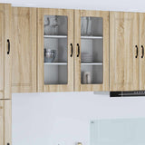 Vidaxl wandglas cabinet porto 2 st sonoma eiken bewerkt hout