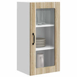 Vidaxl wandglas cabinet porto 2 st sonoma eiken bewerkt hout