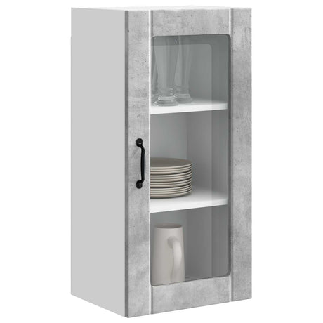Vidaxl wandglas cabinet porto beton grijs 40 x 31 x 80 cm bewerkt hout
