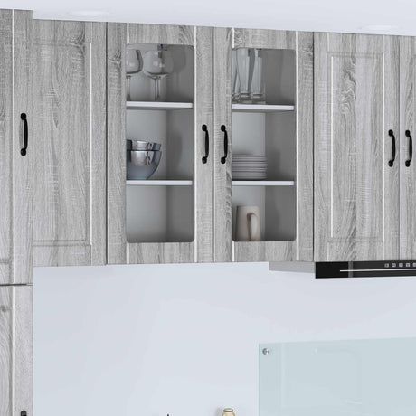 Vidaxl wandglas cabinet porto grijs sonoma 40 x 31 x 80 cm