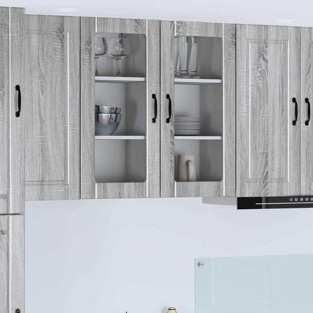 Vidaxl wandglas cabinet porto grijs sonoma 40 x 31 x 80 cm