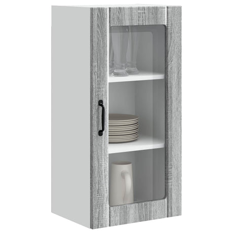 Vidaxl wandglas cabinet porto grijs sonoma 40 x 31 x 80 cm