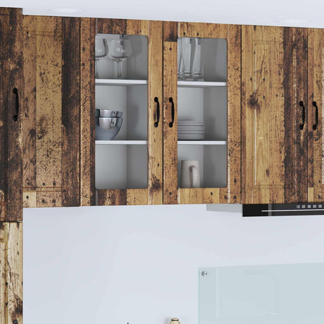 Vidaxl wandglas cabinet porto oudhout 40 x 31 x 80 cm bewerkt hout
