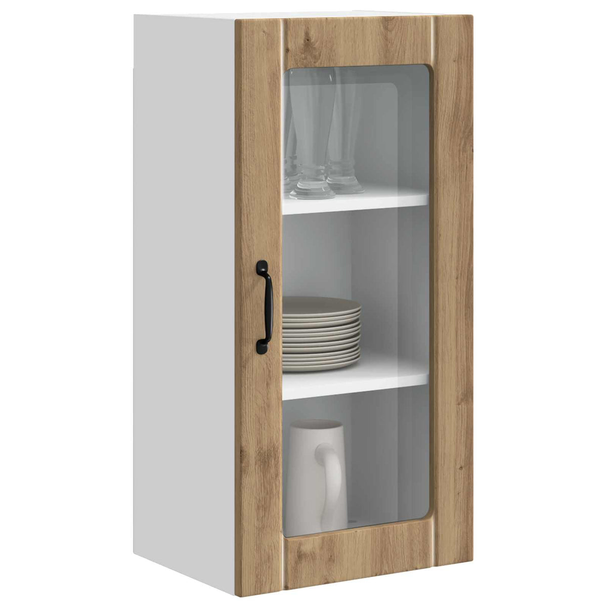 Vidaxl wandglas cabinet porto artisan eiken 40 x 31 x 80 cm