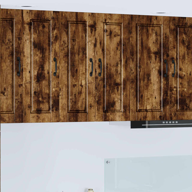 Vidaxl wandkast porto 2 st gerookt eiken bewerkt hout