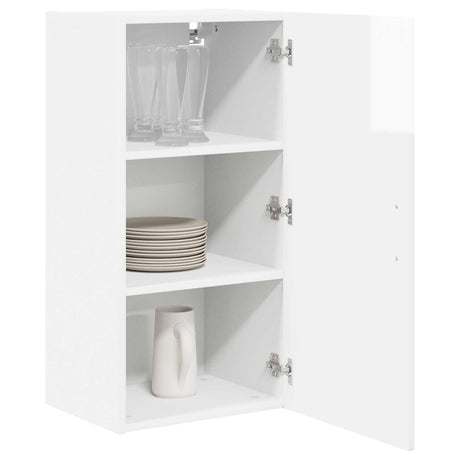 Vidaxl wandkast porto hoogglans wit 40 x 31 x 80 cm bewerkt hout