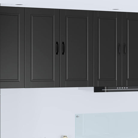 Vidaxl wandkast porto zwart 80 x 31 x 80 cm bewerkt hout