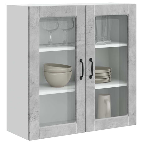 Vidaxl wandglas cabinet porto beton grijs 80 x 31 x 80 cm bewerkt hout