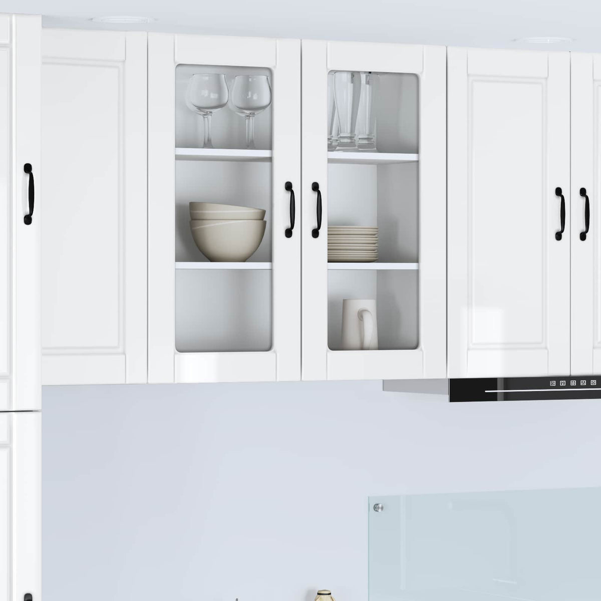 Vidaxl wandglas cabinet porto hoogglans wit 80 x 31 x 80 cm