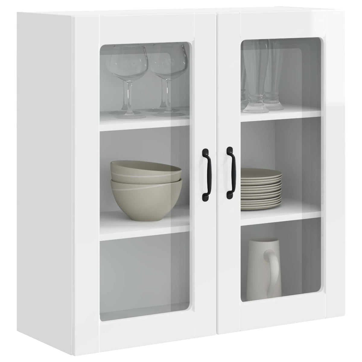 Vidaxl wandglas cabinet porto hoogglans wit 80 x 31 x 80 cm